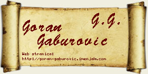 Goran Gaburović vizit kartica